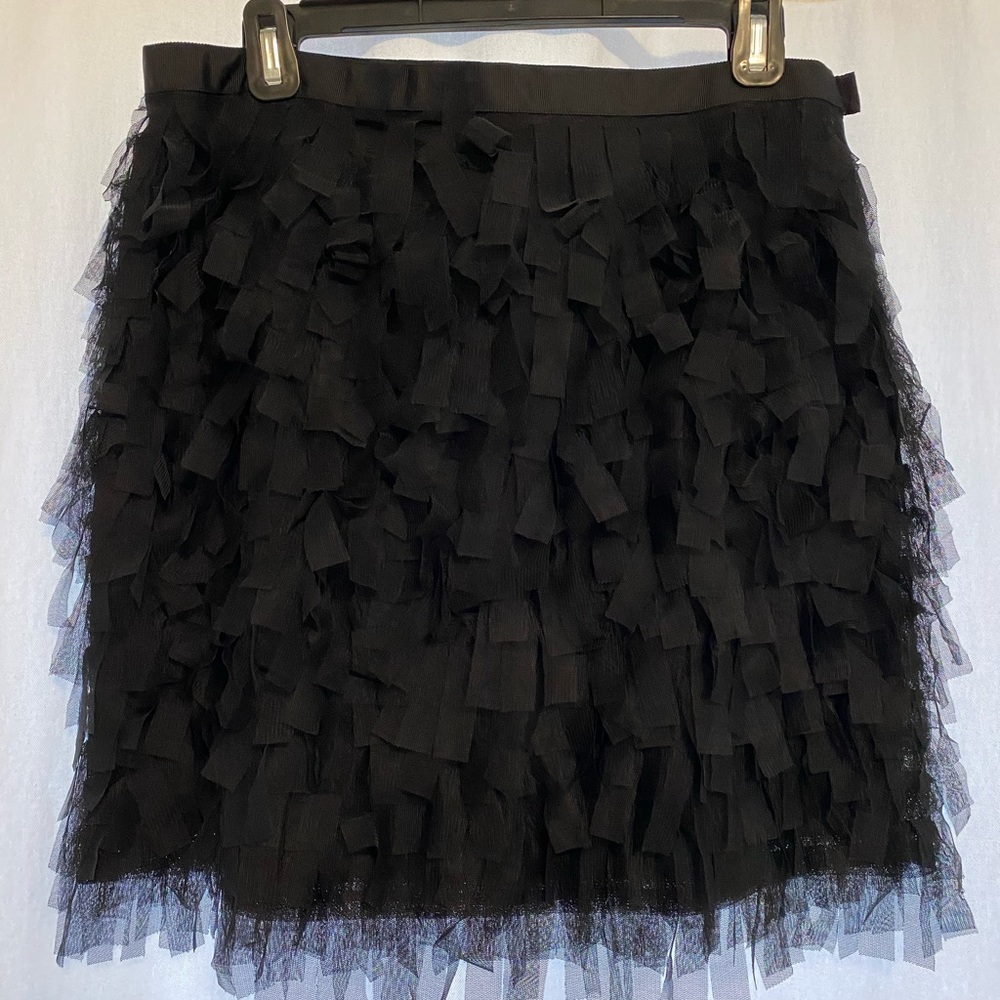 Loft black mini tulle skirt, size 6